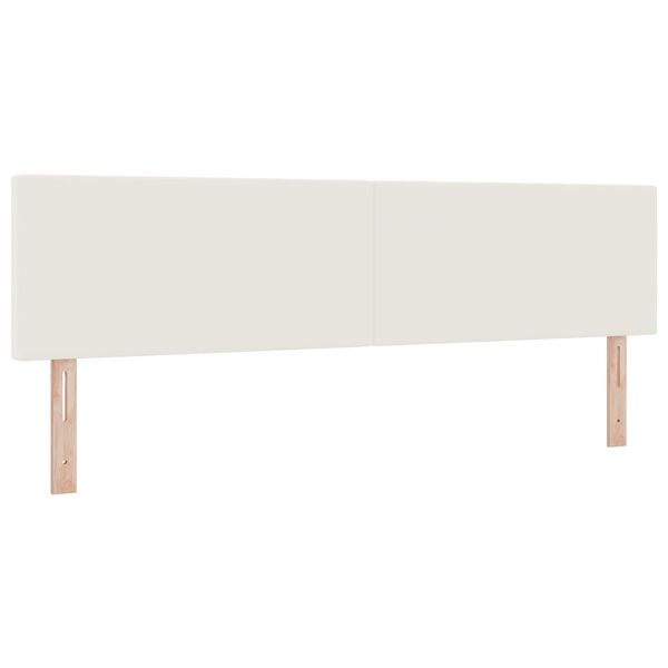 vidaXL LED glava kreveta S LED lampica Krema 180 cm Poliester