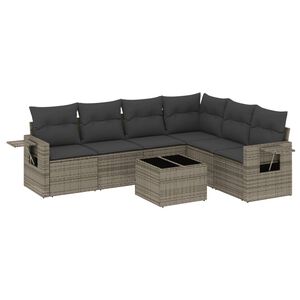 vidaXL 7-dijelni set vrtnih sofa sivi od poliratana