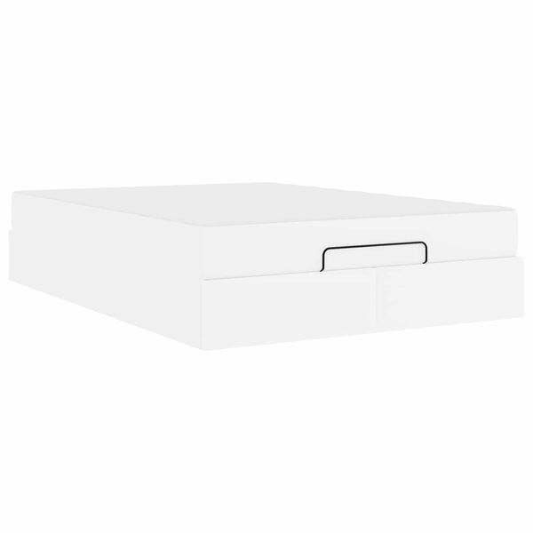 vidaXL Okvir kreveta s madracem Čista bijela 140 x 190 cm Umjetna koža