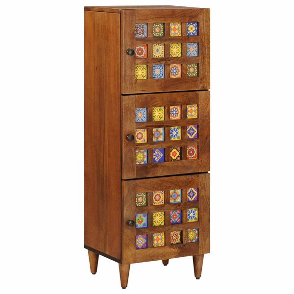 vidaXL Highboard s pohranom Orah 40 x 33 x 110 cm Čvrsto drvo manga