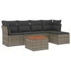 vidaXL 6-dijelni set vrtnih sofa od poliratana s jastucima sivi