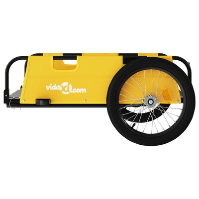 vidaXL Prikolica za bicikl žuta od tkanine Oxford i željeza