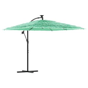 vidaXL Vrtni suncobran s drvenim stupom zeleni 246x246x230 cm