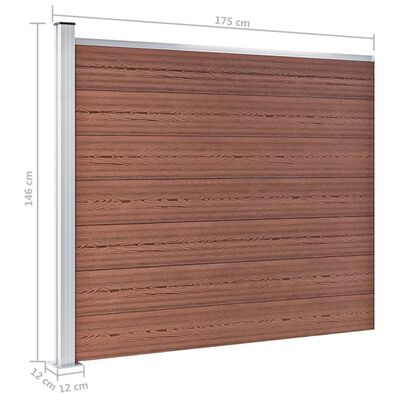 vidaXL Set panela za ogradu WPC 699 x 146 cm smeđi
