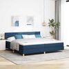 vidaXL Boxspring krevet s madracem Plava 200 x 200 cm tkanina