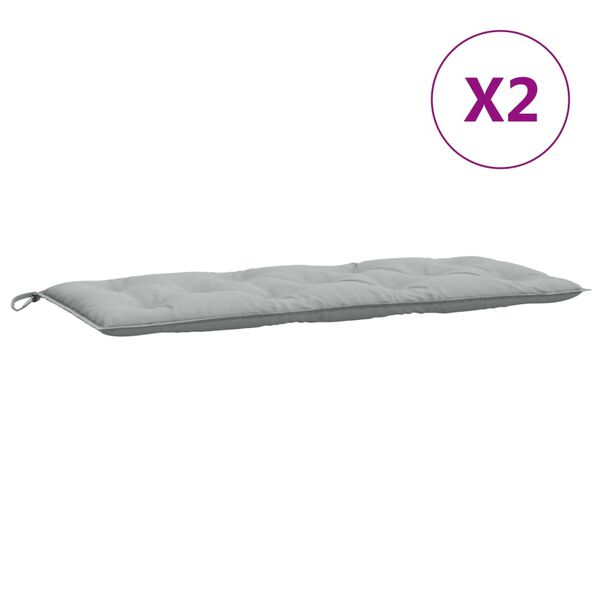 vidaXL Jastuci za vrtnu klupu 2 kom svjetlosivi 120x50x7 cm tkanine