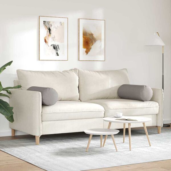 vidaXL Valjkasti jastučići 2 pcs Sivo-smeđa Ø 25 x 70 cm tkanina