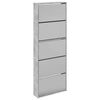 vidaXL Ormarić za cipele s ogledalom i 5 razina sivi 63x17x169,5 cm