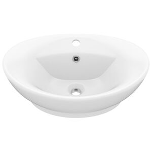 vidaXL Luksuzni ovalni umivaonik mat bijeli 58,5 x 39 cm keramički