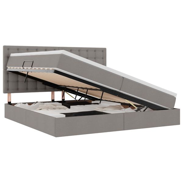 vidaXL Krevet s madracem i skladi&scaron;tem Sivo-smeđa 200 x 200 cm