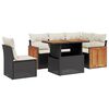vidaXL 6-dijelni set vrtnih sofa s jastucima crni od poliratana