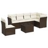 vidaXL 7-dijelni set vrtnih sofa od poliratana s jastucima crni