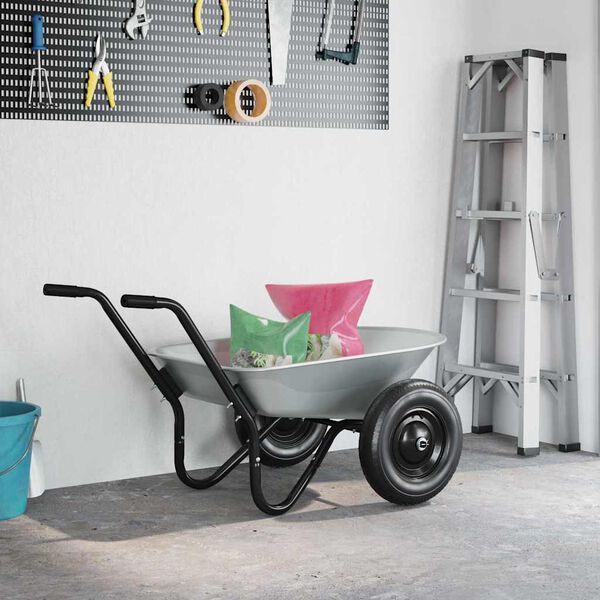 vidaXL Zamjena za kolica Srebrno 90 x 63 x 28 cm Čelik