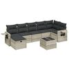vidaXL 8-dijelni set vrtnih sofa od poliratana s jastucima svjetlosivi