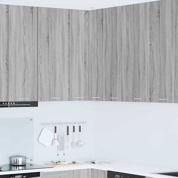 vidaXL Viseći ormarić Riga Siva Sonoma i bijela 57 x 57 x 100 cm