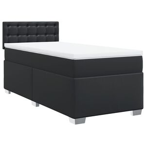 vidaXL Krevet s oprugama i madracem crni 80 x 200 cm od umjetne kože