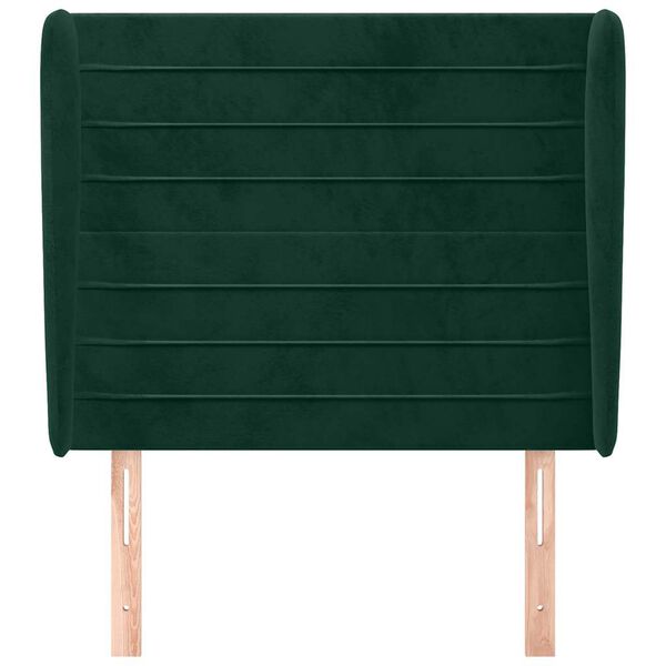 vidaXL Uzglavlje s u&scaron;ima tamnozeleno 93x23x118/128 cm bar&scaron;unasto