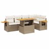 vidaXL 6-dijelni set vrtnih sofa s jastucima bež od poliratana