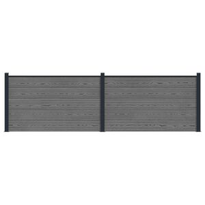 vidaXL Panel ograde 2 pcs WPC i aluminij Siva