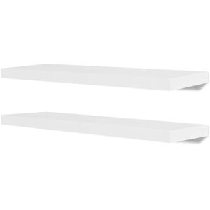 2 bijele zidne police za izlaganje i pohranu knjiga/DVD-ova MDF