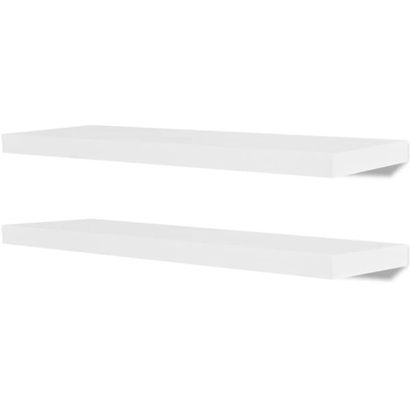 2 bijele zidne police za izlaganje i pohranu knjiga/DVD-ova MDF