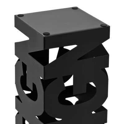 vidaXL Stalak za kišobrane s natpisom Design čelični crni