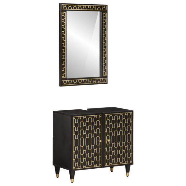 vidaXL 2-dijelni set kupaonskog namještaja od masivnog drva manga