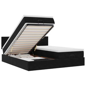 vidaXL Okvir kreveta s madracima crni 160x200cm bar&scaron;unasti