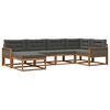 vidaXL Set vanjskih sofa s jastukom 6 pcs Prirodna i antracit