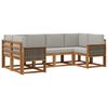 vidaXL Set vanjskih sofa s jastukom 6 pcs Prirodna i svjetlosiva
