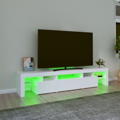 vidaXL TV ormarić s LED svjetlima bijeli 200x36,5x40 cm