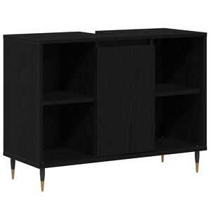 vidaXL Kupaonski ormar Crna 80 x 33 x 60 cm Konstruirano drvo