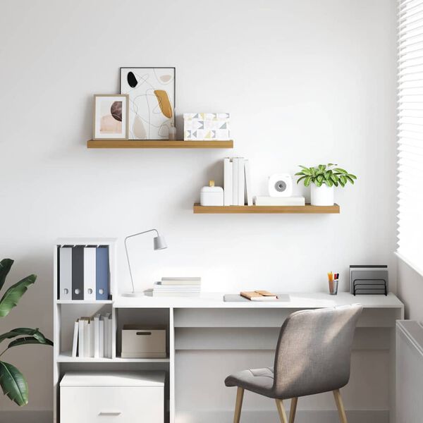 vidaXL Polica na zidu 2 pcs Smeđa 80 x 23,5 x 4 cm Konstruirano drvo