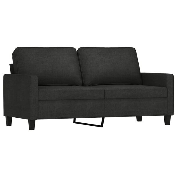 vidaXL 3-dijelni set sofa s jastucima crni od tkanine