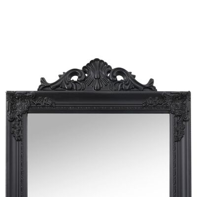 vidaXL Samostojeće ogledalo crno 45 x 180 cm