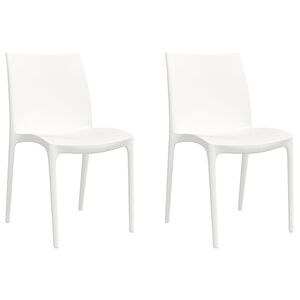 vidaXL Vrtne stolice 2 kom bijele 50 x 46 x 80 cm od polipropilena