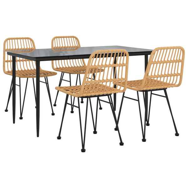 vidaXL 5-dijelni vrtni blagovaonski set od poliratana