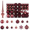 vidaXL Set božićnih kuglica 111 kom. Vinska crvena 6 cm Polistiren