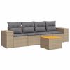 vidaXL 5-dijelni vrtni set sofa s jastucima bež od poliratana
