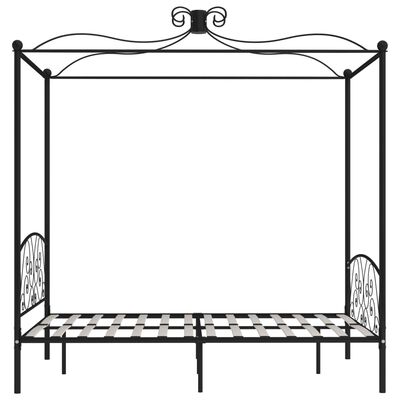 vidaXL Okvir za krevet s nadstrešnicom crni metalni 120 x 200 cm