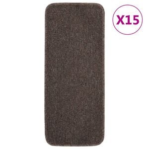 vidaXL Protuklizni otirači za stepenice 15 kom 60 x 25 cm smeđi