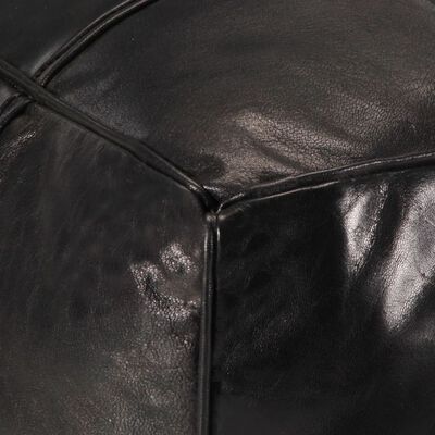 vidaXL Tabure crni 60 x 60 x 30 cm od prave kozje kože