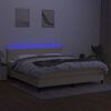 vidaXL Krevet box spring s madracem LED krem 160x200 cm od tkanine