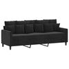 vidaXL 3-dijelni set sofa s jastucima crni bar&scaron;unasti