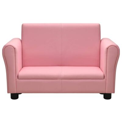 vidaXL Dječja sofa s tabureom od umjetne kože ružičasta