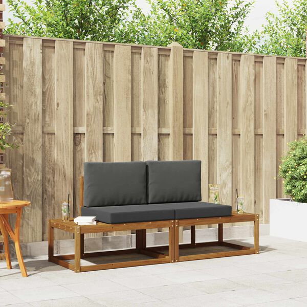 vidaXL Set vanjskih sofa s jastukom 2 pcs Prirodna