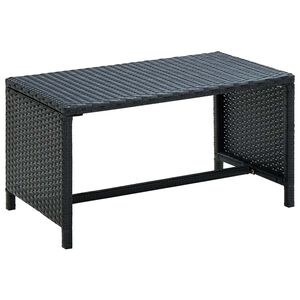 vidaXL Stolić za kavu crni 70 x 40 x 38 cm od poliratana