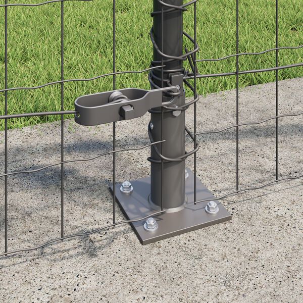 vidaXL Ograda s stupovima Siva 1 x 25 m Čelik