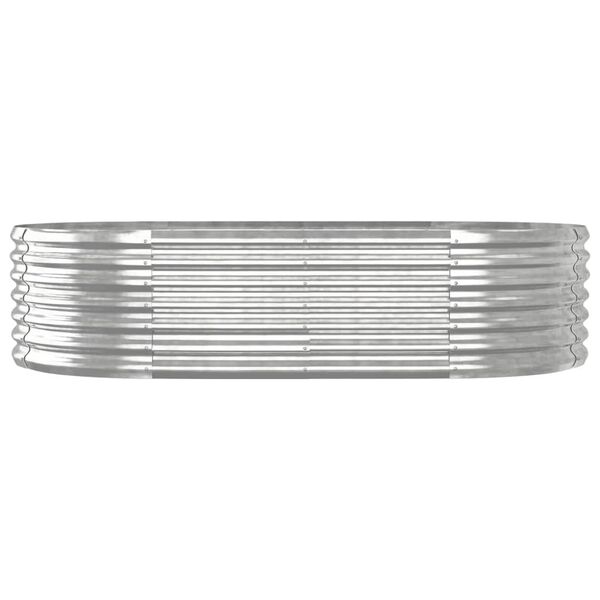 vidaXL Povišena vrtna gredica od pocinčanog čelika 152 x 80 x 36 cm srebrna