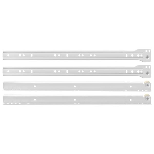 vidaXL Klizač za ladice 2 pcs Bijelo 400 mm Čelik